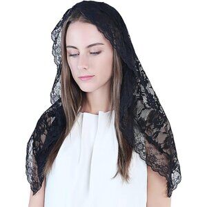 Lace Mantilla Catholic Chapel Veil Head Covering for Church Latin Mass